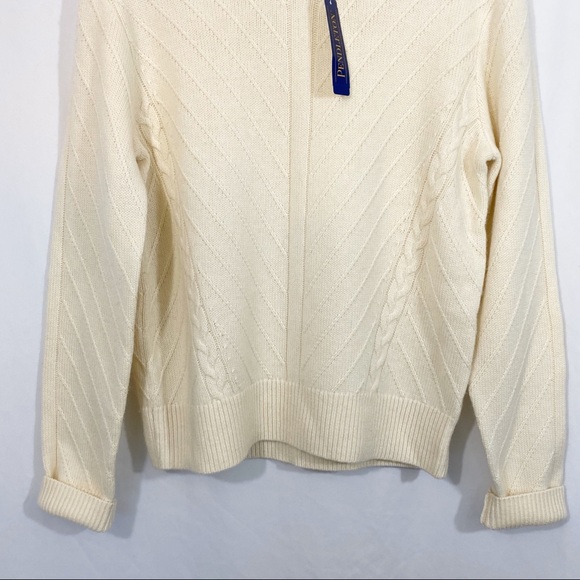 NWT Pendleton Ivory Merino Wool Knit Sweater Top - Picture 3 of 8